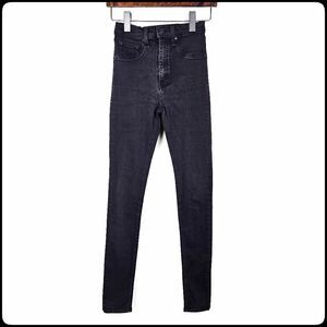 RAG & BONE High Rise Skinny Blackout Wash Stretch Dark Goth Women's Jeans 27